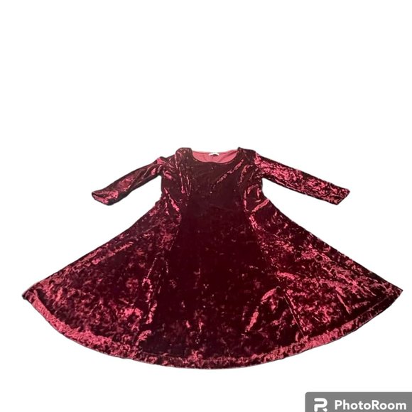 Crushed Velvet Skater A-Line Flirty Mini Burgundy Long Sleeves Cocktail … - Picture 4 of 16